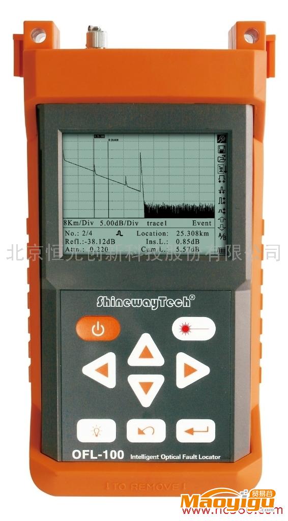 OFL-100智能型光纖尋障儀\r\n1、產(chǎn)品特點(diǎn)：業(yè)內(nèi)領(lǐng)先的快速光纖維護(hù)、排障工?