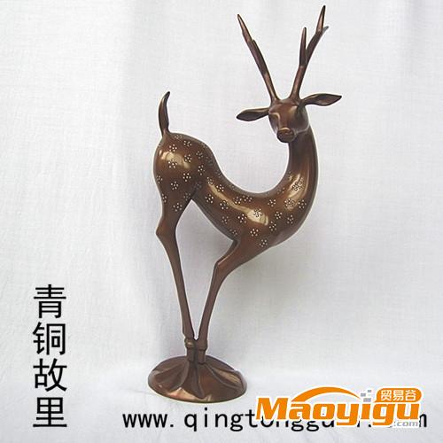 供應(yīng)紫銅工藝品 黃石禮品 大冶青銅器長(zhǎng)角鹿